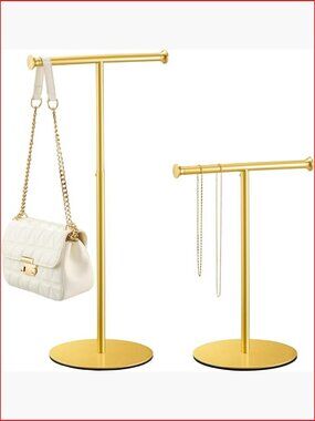 2 Pack Adjustable T Bar Purse Display Stand Tabletop Handbag Holder